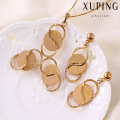 60984 - Joalharia Xuping moda em ouro 18k folheada a dois conjuntos de joalharia